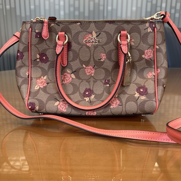 Coach‎ Multicolor Floral Print Signature Coated Canvas and Leather Mini Surrey